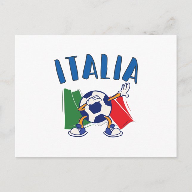 Cartão Postal Cartão-postal com bandeira de futebol italiano dab (Frente)