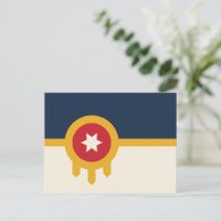 Cartão-postal com Bandeira de Tulsa, Oklahoma