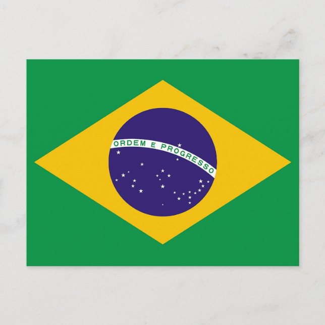 Cartão Postal Cartão-postal com bandeira do Brasil (Frente)