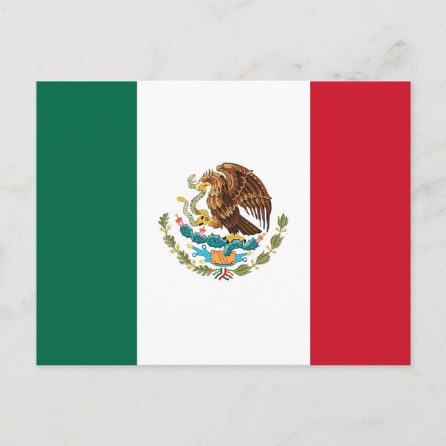 Cartão Postal Cartão-postal com bandeira do México (Frente)