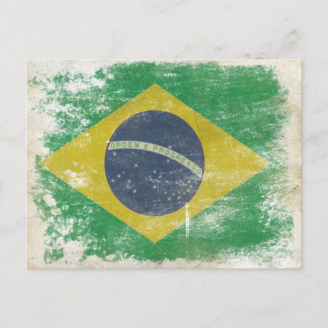 Cartão Postal Cartão-postal com bandeira suja do Brasil (Frente)