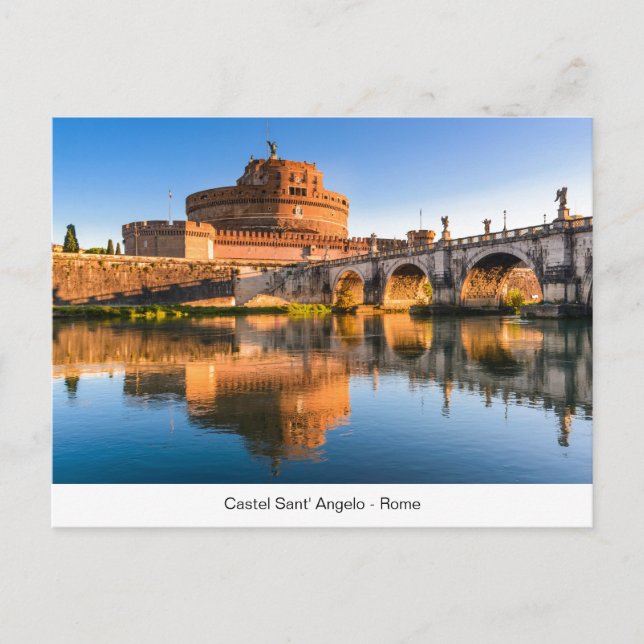 Cartão Postal Cartão-postal com Castel Sant' Angelo em Roma (Frente)