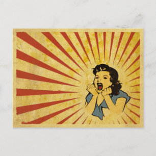 Cartão Postal Cartão-postal com desenho Legal da Vintage Girl