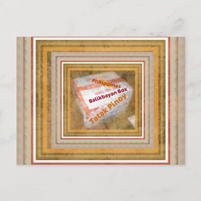 Cartão Postal Cartão-postal com Design da Caixa Balikbayan nas F (Frente)