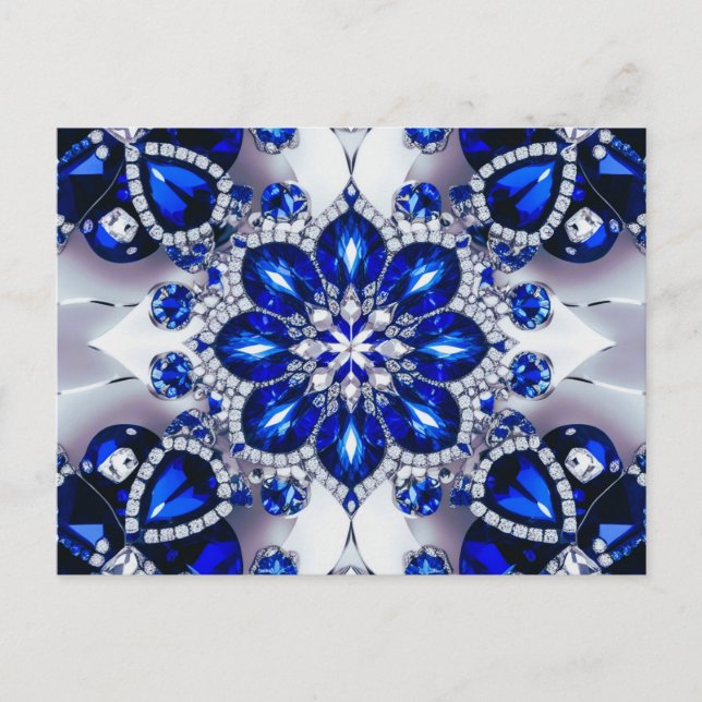 Cartão Postal Cartão-postal com Design de cor branca azul (Frente)