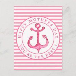 Cartão Postal Cartão-postal com Dia de as mães estriado, cor-de-