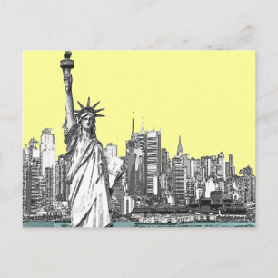 Cartão Postal Cartão-postal com Estátua da Liberdade Nova York e