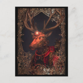 Cartão Postal Cartão-postal com estilo de vedação Steampunk Deer