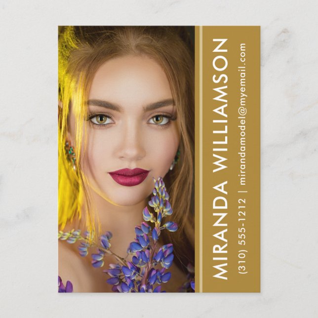 Cartão Postal Cartão-postal com faixa âmbar da placa fotográfica (Frente)