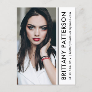 Cartão Postal Cartão-postal com faixa branca com placa fotográfi