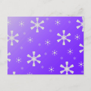Cartão Postal Cartão-postal com flocos de neve roxos