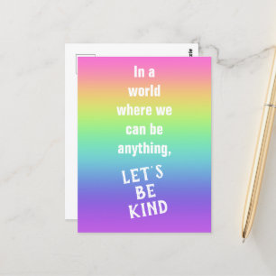 Cartão Postal Cartão-postal com gradiente do arco-íris de vamos