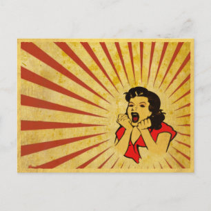 Cartão Postal Cartão-postal com Legal Desenho de Vestido Vermelh