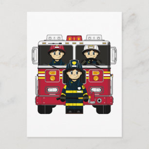 Cartão Postal Cartão-postal com motor de incêndio