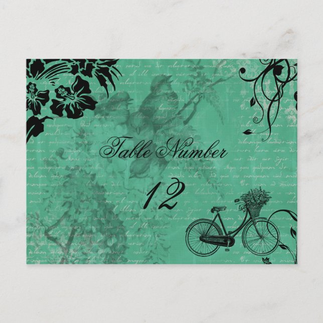 Cartão Postal Cartão-postal com número de tabela de bicicleta te (Frente)