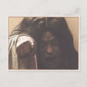 Cartão Postal Cartão-postal com o dedo de apontar a garota assus