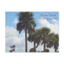 Cartão-postal com Palm Trees na praia