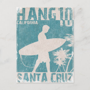 Cartão Postal Cartão-postal com Papais noeis Cruz Surfer Impress