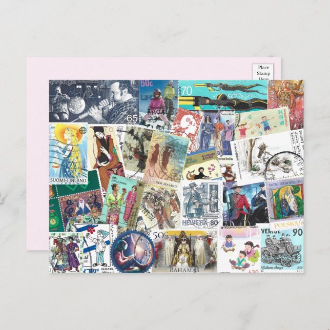 Cartão Postal Cartão-postal com Pessoas (Frente/Verso)