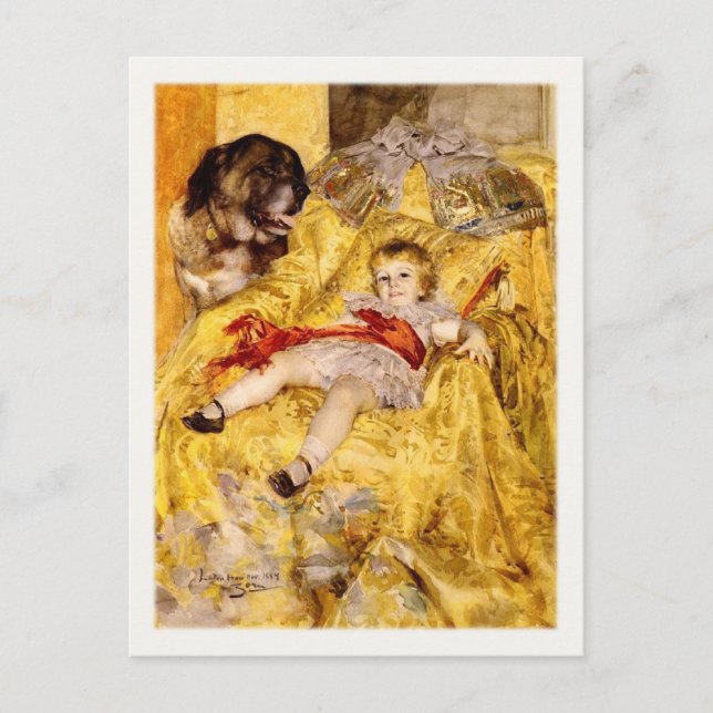 Cartão Postal Cartão-postal com pintura familiar (Frente)