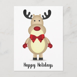 Cartão Postal Cartão-postal com Veste Vermelho para Reindeers