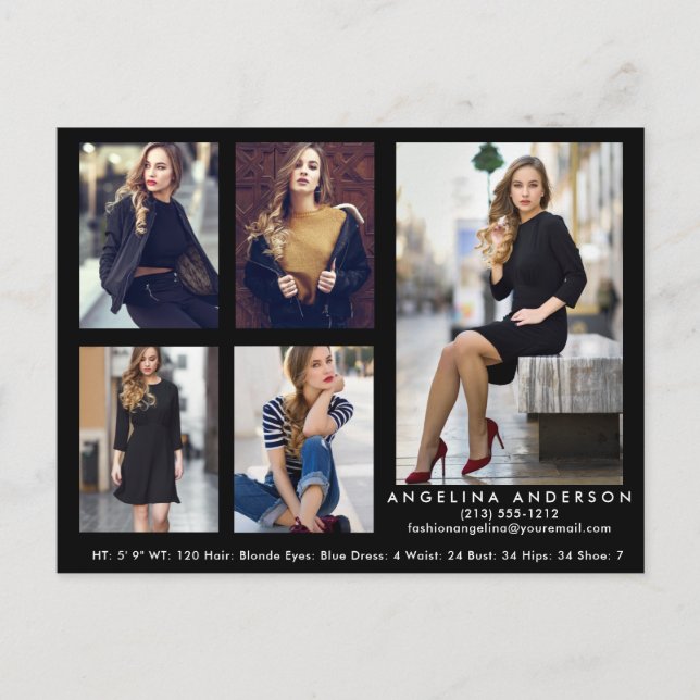 Cartão Postal Cartão-postal Comp de Ator 5 Fotográfico Blk (Frente)