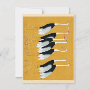 Cartão Postal Cartão-postal Crane Vintage japonês Design