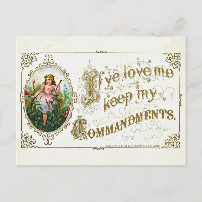 Cartão Postal Cartão-postal cristão Vintage (Frente)