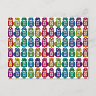 Cartão Postal Cartão-postal - Cute Rainbow Matryoshka Owl