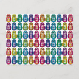 Cartão Postal Cartão-postal - Cute Rainbow Matryoshka Owl