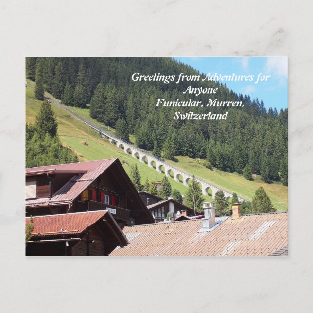 Cartão Postal Cartão-postal da AFA, Suiça Murren Funicular (Frente)