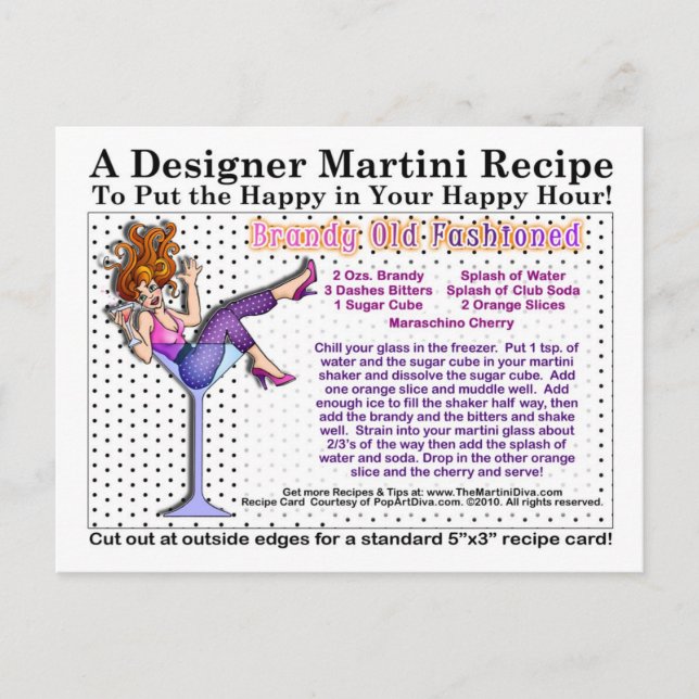 Cartão Postal Cartão-postal da antiga Martini fascinada Brandy (Frente)