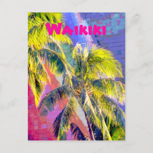 Cartão Postal Cartão-postal da árvore Palm de Waikiki