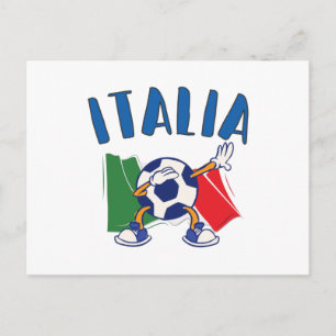 Cartão Postal Cartão-postal da bandeira da Itália com bola de fu