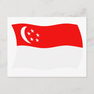 Cartão Postal Cartão-postal da Bandeira de Singapura