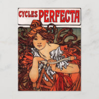 Cartão-postal da Bicicleta Alphonse Mucha