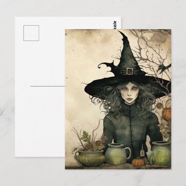 Cartão Postal Cartão-postal da bruxa (Frente/Verso)