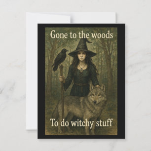 Cartão Postal Cartão-postal da Bruxa Woodland Witchy