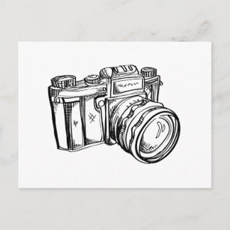 Cartão Postal Cartão-postal da câmera Vintage - preto e branco