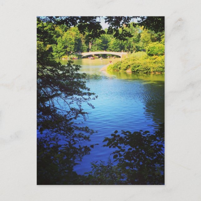 Cartão Postal Cartão-postal da Central Park Lake Arco Bridge NYC (Frente)