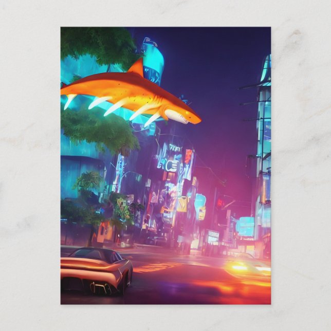 Cartão Postal Cartão-postal da Cidade com Tubarão (Frente)