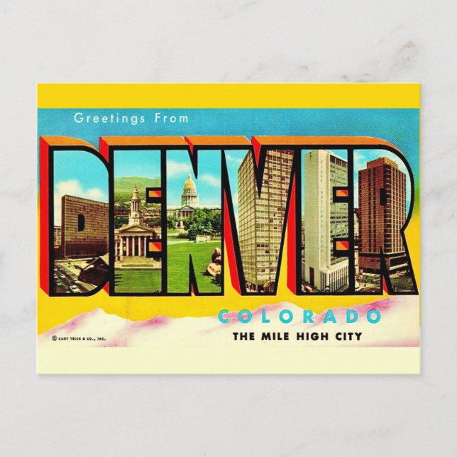 Cartão Postal Cartão-postal da Cidade Mile High de Denver (Frente)