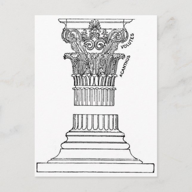 Cartão Postal Cartão-postal da coluna grega (Frente)
