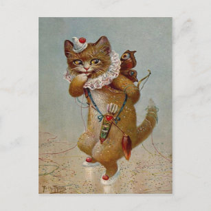 Cartão Postal Cartão-postal da Cupid Cat Vintage no início dos a