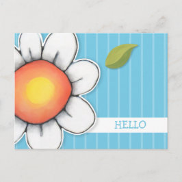 Cartão Postal Cartão-postal da Daisy Joy Blue Hello