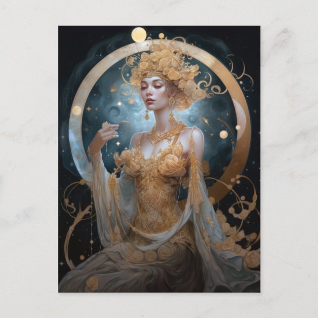 Cartão Postal Cartão-postal da Deusa Queen Fantasy Art (Frente)