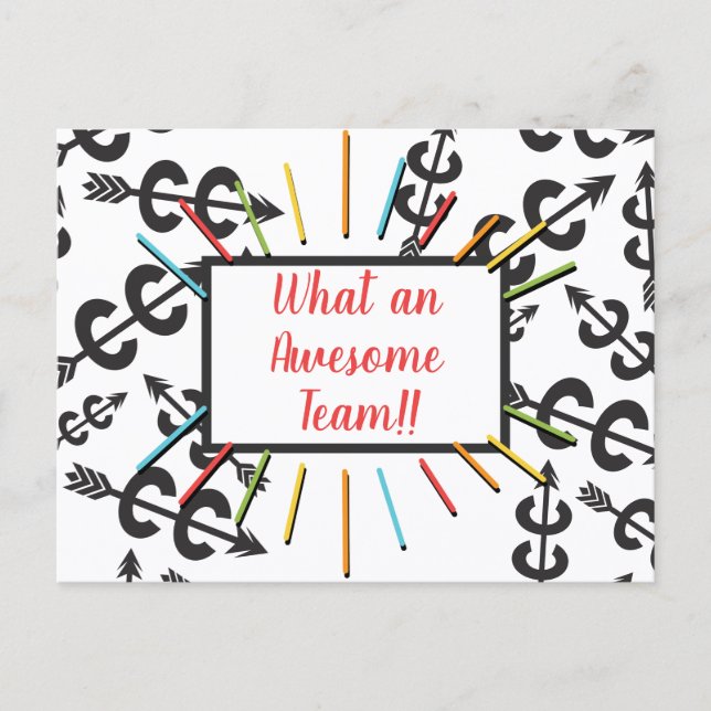 Cartão Postal Cartão-postal da Equipe Fantástico entre os Símbol (Frente)