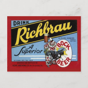Cartão Postal Cartão-postal da etiqueta de bebidas da Vintage