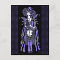 Cartão-postal da Fada de Couve Gótica Roxa