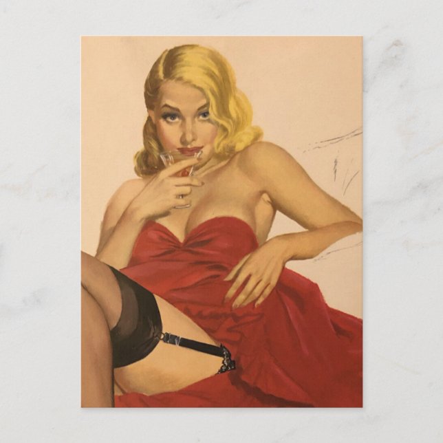 Cartão Postal Cartão-postal da garota do Pin Up (Frente)